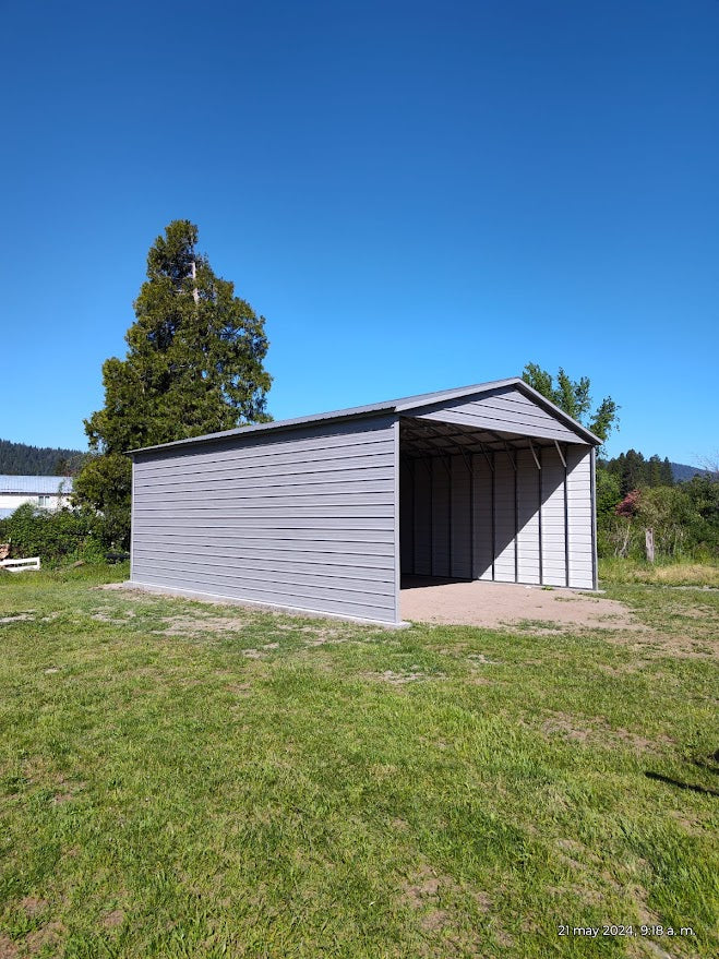 15x40x8 Vertical Roof 3 Sided Storage