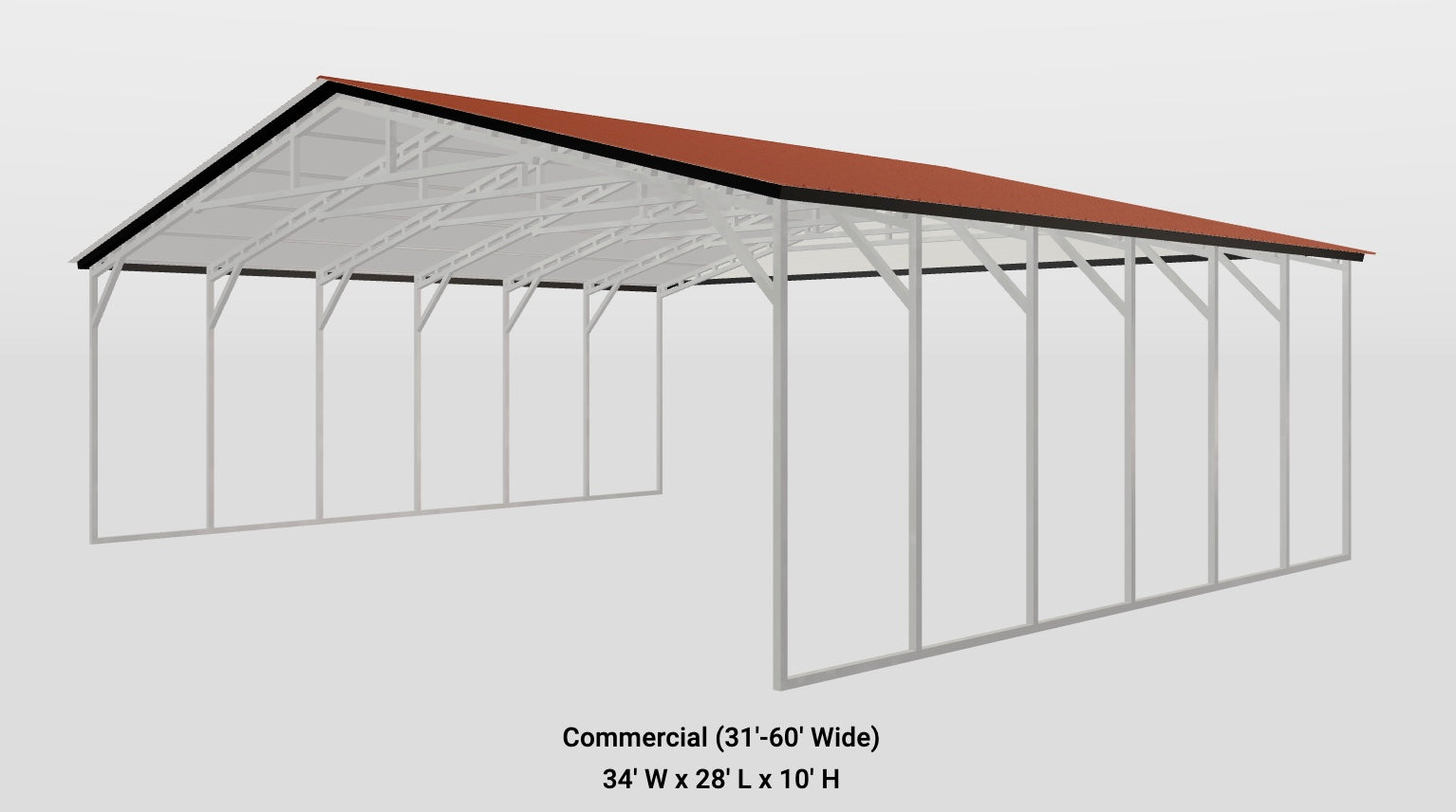 34x28x10 Wide Span Commercial Shelter