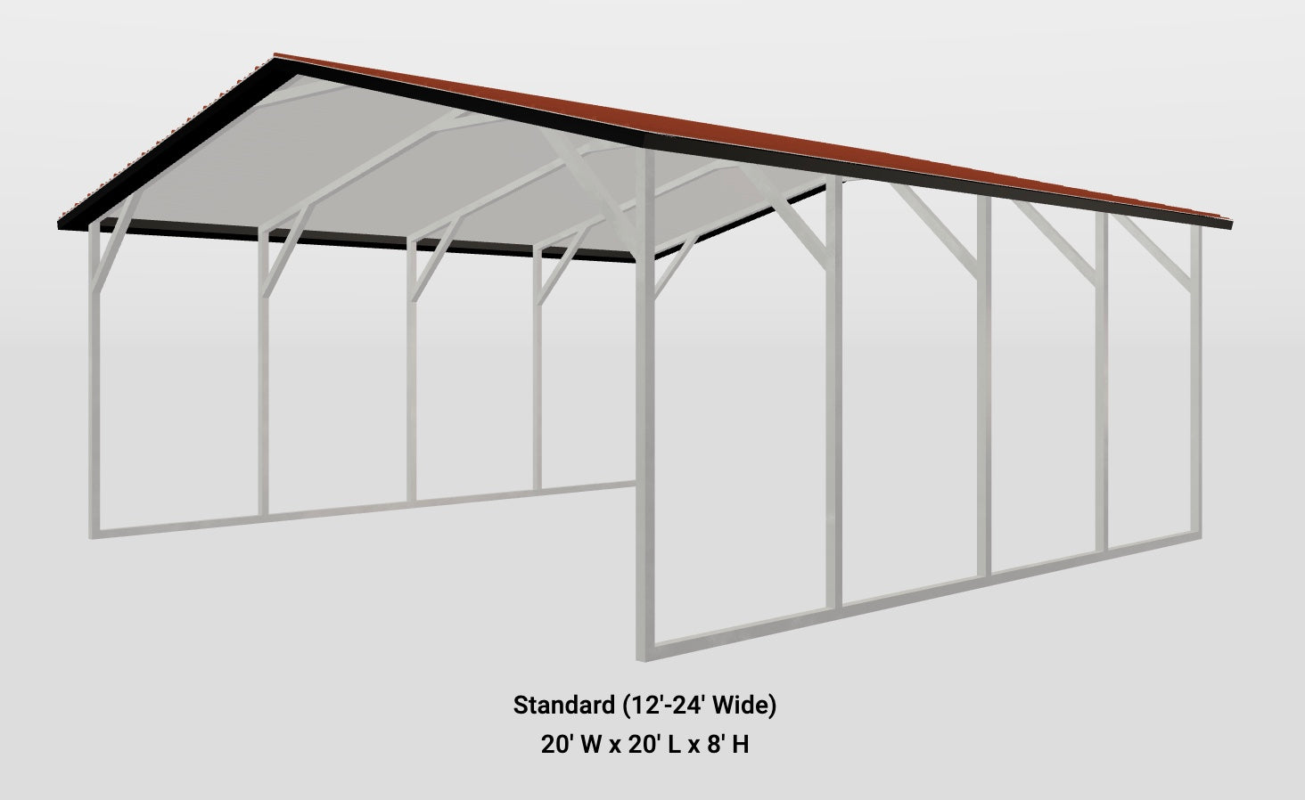 Box Eve Horizontal Roof 20x20x9 Roof Only