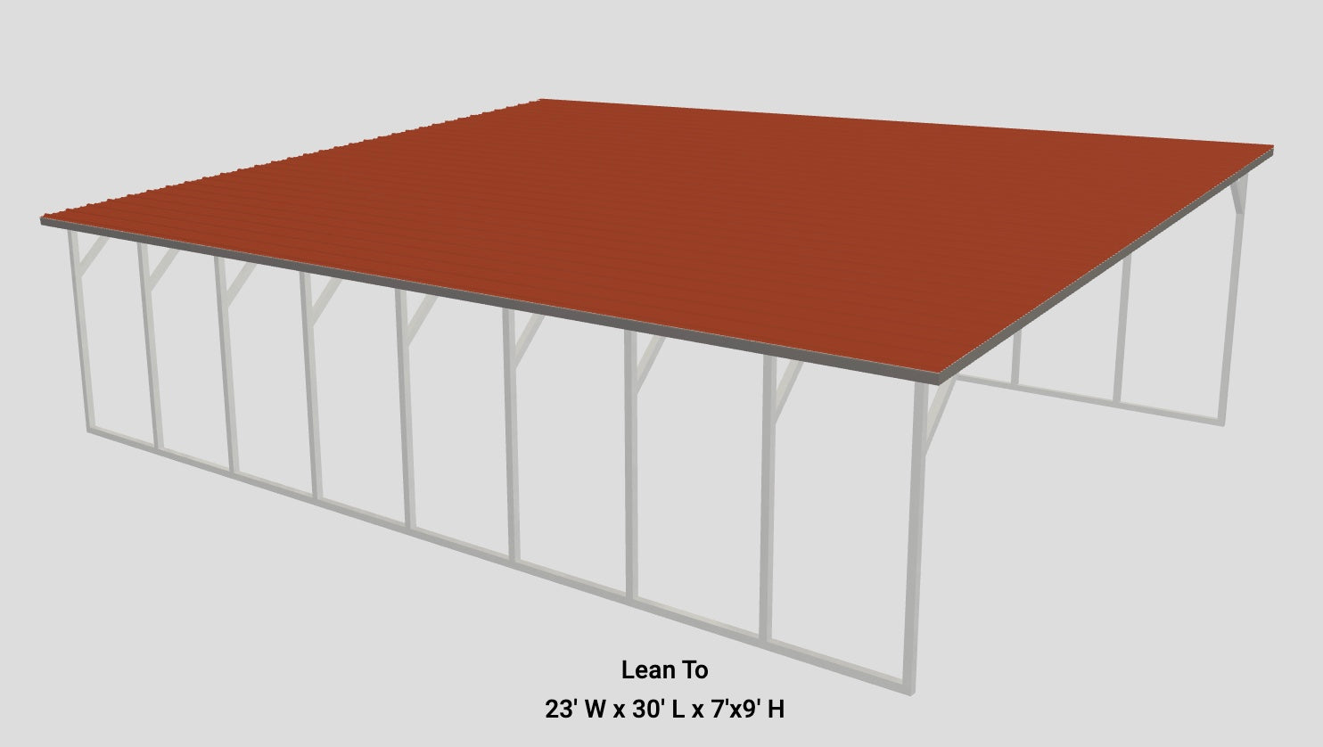 23'x30'x7/9' Lean To for Solar Panels